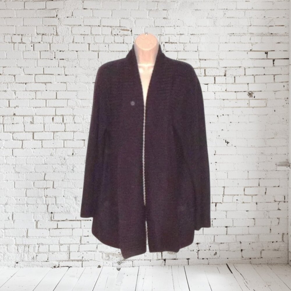 Karen Scott Open Front Cardigan Plum Color Size XL